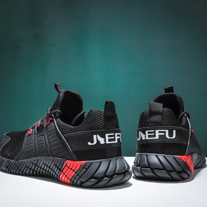 Jiefu Anti Smash And Stab Resistant Lightweight Breathable Anti Odor Flying Fabric Safety Shoes (Color:Black Size:46) - Casual Shoes by Jiefu | Online Shopping South Africa | PMC Jewellery