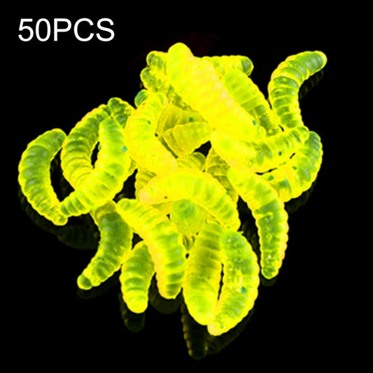 HENGJIA SO106 50 PCS 20mm Simulation Bread Bait Worms Crescent Soft Bait Horseback Fish Worm Bait Fishing Gear (Yellow) - Fishing Lures by HENGJIA | Online Shopping South Africa | PMC Jewellery