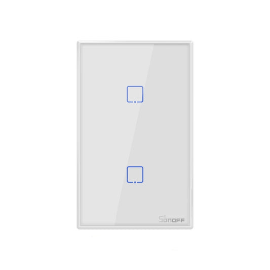 Sonoff T2 Touch 120mm Tempered Glass Panel Wall Switch Smart Home Light Touch Switch, Compatible with Alexa and Google Home, AC 100V-240V, US Plug - Smart Switch by PMC Jewellery | Online Shopping South Africa | PMC Jewellery