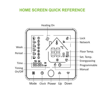 BHT-002GBLW 16A Load Electronic Heating Type LCD Digital Heating Room Thermostat with Sensor & Time Display, WiFi Control(White) - Indoor Thermometer by PMC Jewellery | Online Shopping South Africa | PMC Jewellery