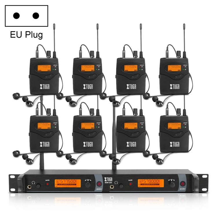 XTUGA IEM1200 Wireless Transmitter 8 Bodypack Stage Singer In-Ear Monitor System(EU Plug) - Microphone by XTUGA | Online Shopping South Africa | PMC Jewellery