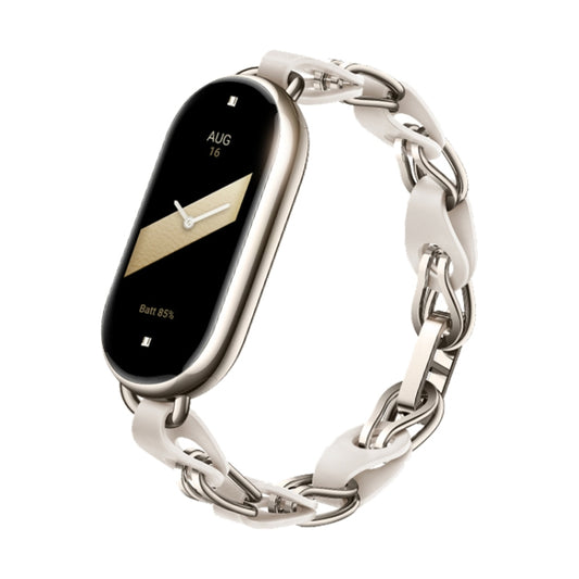 Original For Xiaomi Mi Band 8 Fashion Stainless Steel Bracelet (White) - Watch Bands by Xiaomi | Online Shopping South Africa | PMC Jewellery