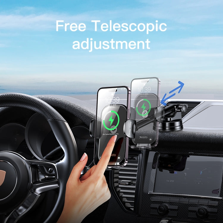 Yesido C197 15W 2 in 1 Suction Cup Type Wireless Charging Car Holder Set (Black) - Wireless Charger Holders by Yesido | Online Shopping South Africa | PMC Jewellery