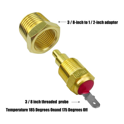 Car 12V 40A 175-185 Degree Thermostat Dual Electric Cooling Fan Wiring Relay Sensor Kit - DIY Cables by PMC Jewellery | Online Shopping South Africa | PMC Jewellery