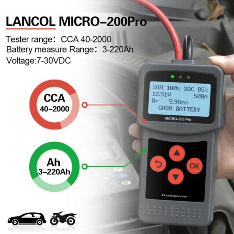 MICRO-200 PRO Car Battery Tester Battery Internal Resistance Life Analyzer, Western European Version - Code Readers & Scan Tools by PMC Jewellery | Online Shopping South Africa | PMC Jewellery