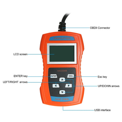 VAG506M Car Mini Code Reader OBD2 Fault Detector Diagnostic Tool, Southern European Version - Code Readers & Scan Tools by PMC Jewellery | Online Shopping South Africa | PMC Jewellery