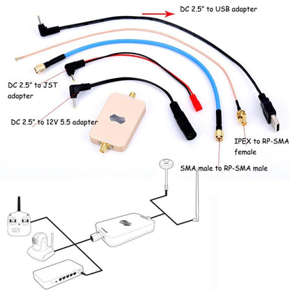 SH-RC58G2W 5.8GHz 2W Wireless WiFi Signal Booster Amplifier for UAV RC (Gold) - Transmitter and Receiver by PMC Jewellery | Online Shopping South Africa | PMC Jewellery