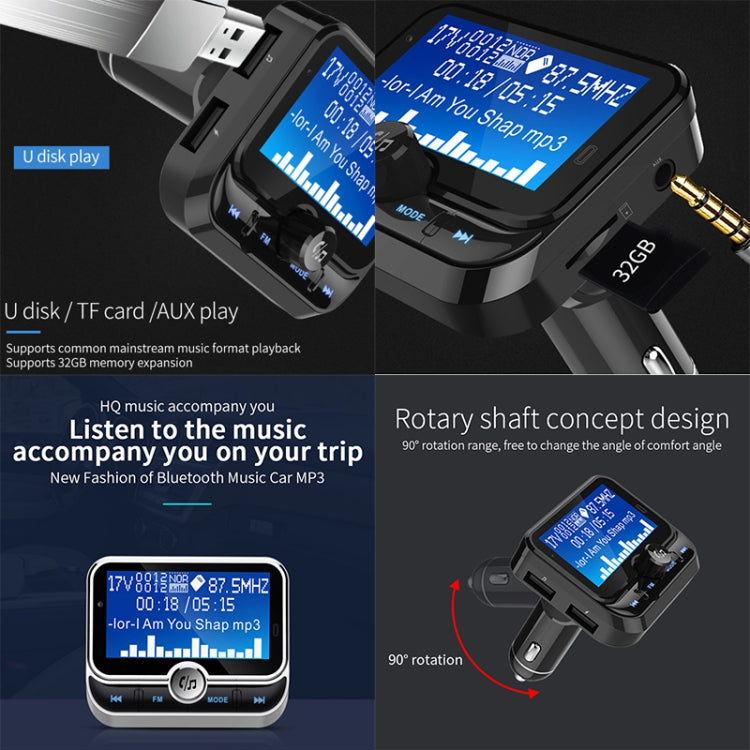 BC32 Dual USB Charging Bluetooth Hand-free Car Charger FM Transmitter MP3 Music Player Car Kit, Support Hands-Free Call & Micro SD Recording & Voltage Detection - Bluetooth Car Kits by PMC Jewellery | Online Shopping South Africa | PMC Jewellery