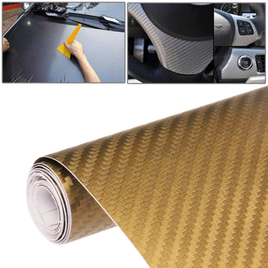 Car Decorative 3D Carbon Fiber PVC Sticker, Size: 152cm x 50cm(Gold) - Auto Film by PMC Jewellery | Online Shopping South Africa | PMC Jewellery