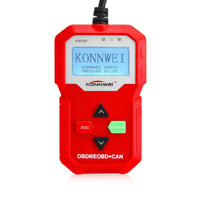 KONNWEI KW590 Mini OBDII Car Auto Diagnostic Scan Tools Auto Scan Adapter Scan Tool (Can Only Detect 12V Gasoline Car)(Red) - Code Readers & Scan Tools by KONNWEI | Online Shopping South Africa | PMC Jewellery