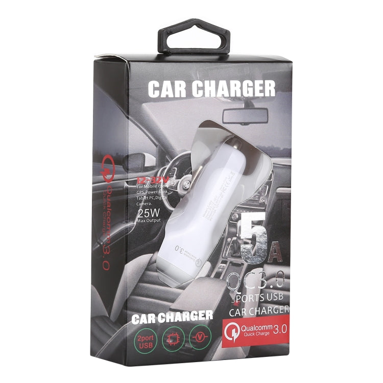 LZ-429 QC3.0 2.4A Three USB Ports Smart Quick Car Charger(White) - Car Charger by PMC Jewellery | Online Shopping South Africa | PMC Jewellery