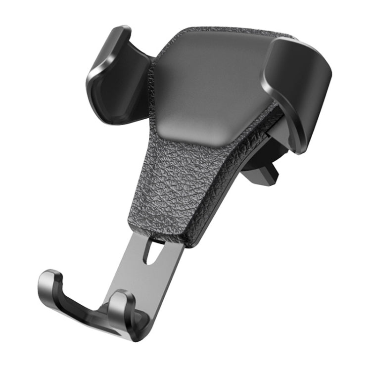 Litchi Texture Gravity Car Mount Phone Holder (Black) - Car Holders by PMC Jewellery | Online Shopping South Africa | PMC Jewellery