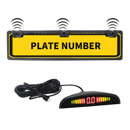 PZ300L Europe Car License Plate Frame Parking Sensors Reversing Radar with 3 Radar Detector - Rear View Cameras by PMC Jewellery | Online Shopping South Africa | PMC Jewellery