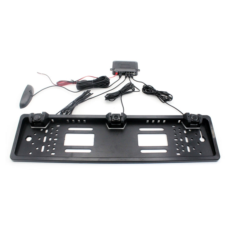 PZ300L Europe Car License Plate Frame Parking Sensors Reversing Radar with 3 Radar Detector - Rear View Cameras by PMC Jewellery | Online Shopping South Africa | PMC Jewellery