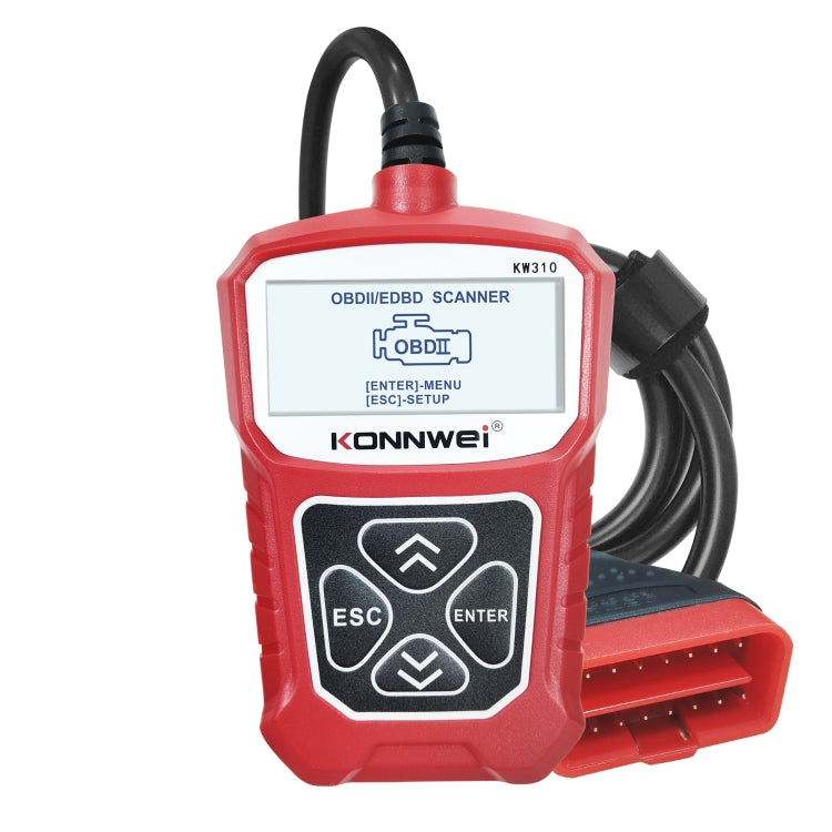 KONNWEI KW310 OBD Car Fault Detector Code Reader ELM327 OBD2 Scanner Diagnostic Tool(Red) - Code Readers & Scan Tools by KONNWEI | Online Shopping South Africa | PMC Jewellery