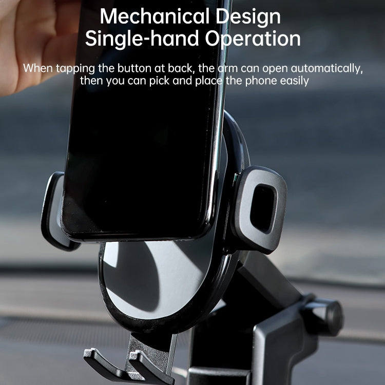 ROCK SPACE RAM0009 Suction Cup Retractable Rotating Mechanical Car Holder, Suitable for Phones within 66-102mm Width - Car Holders by ROCK | Online Shopping South Africa | PMC Jewellery