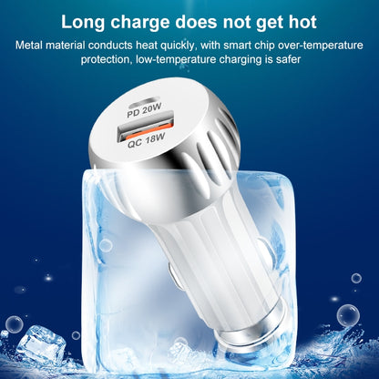 ACC-310 PD 20W + QC3.0 38W Dual Ports Fast Charging Car Charger (White) - Car Charger by PMC Jewellery | Online Shopping South Africa | PMC Jewellery