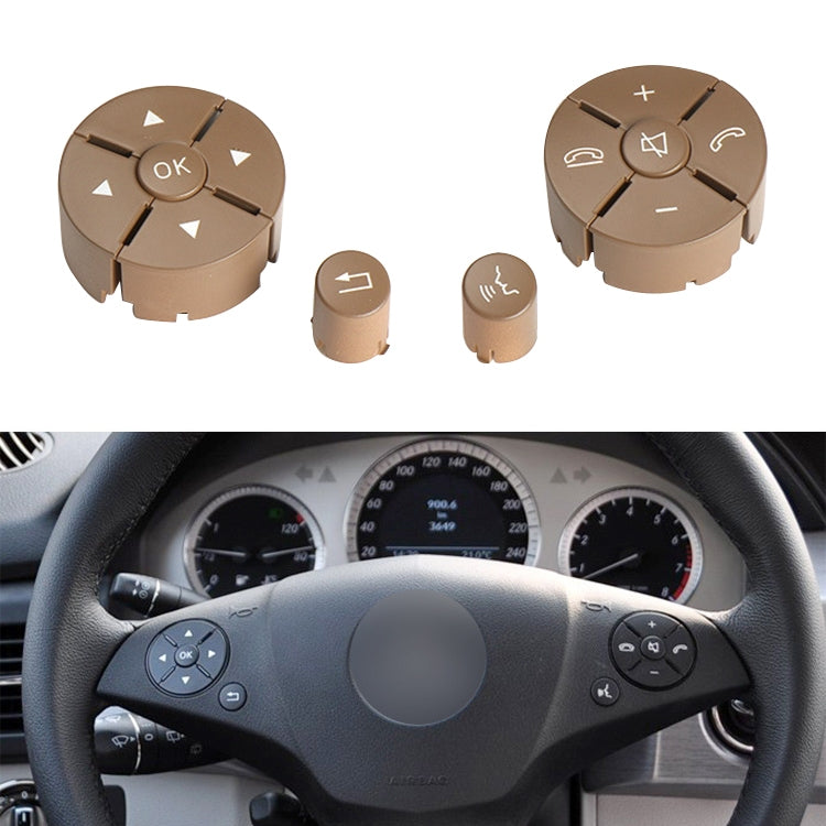 1 Pair Car Steering Wheel Switch Buttons Panel for Mercedes-Benz W204 2007-2014, Left Driving(Beige) - Car Switches by PMC Jewellery | Online Shopping South Africa | PMC Jewellery