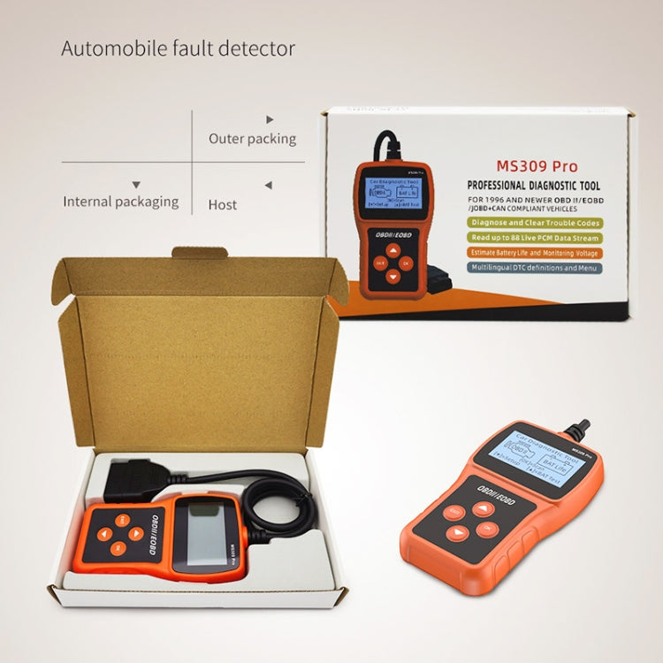 MS309 Pro Car Fault Detector OBD2 EOBD Scanner Code Reader - Code Readers & Scan Tools by PMC Jewellery | Online Shopping South Africa | PMC Jewellery