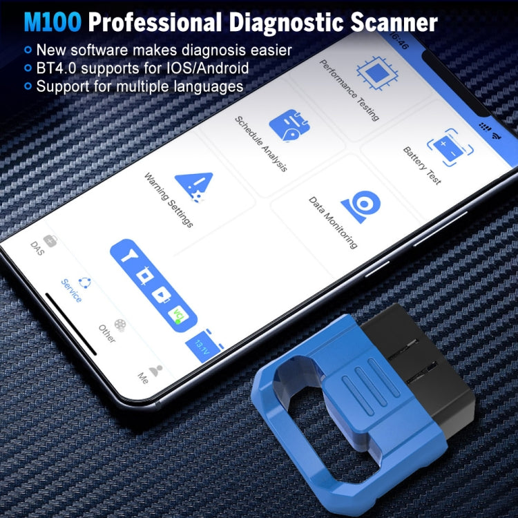 M100 ELM327 Bluetooth 4.0 OBD2 Fault Diagnostic Scanner - Code Readers & Scan Tools by PMC Jewellery | Online Shopping South Africa | PMC Jewellery