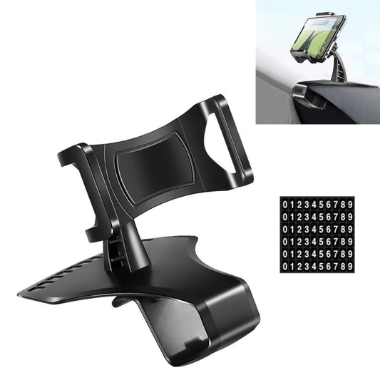 Car Dashboard Mobile Phone Holder Bracket with Number Plate (Black) - Car Holders by PMC Jewellery | Online Shopping South Africa | PMC Jewellery