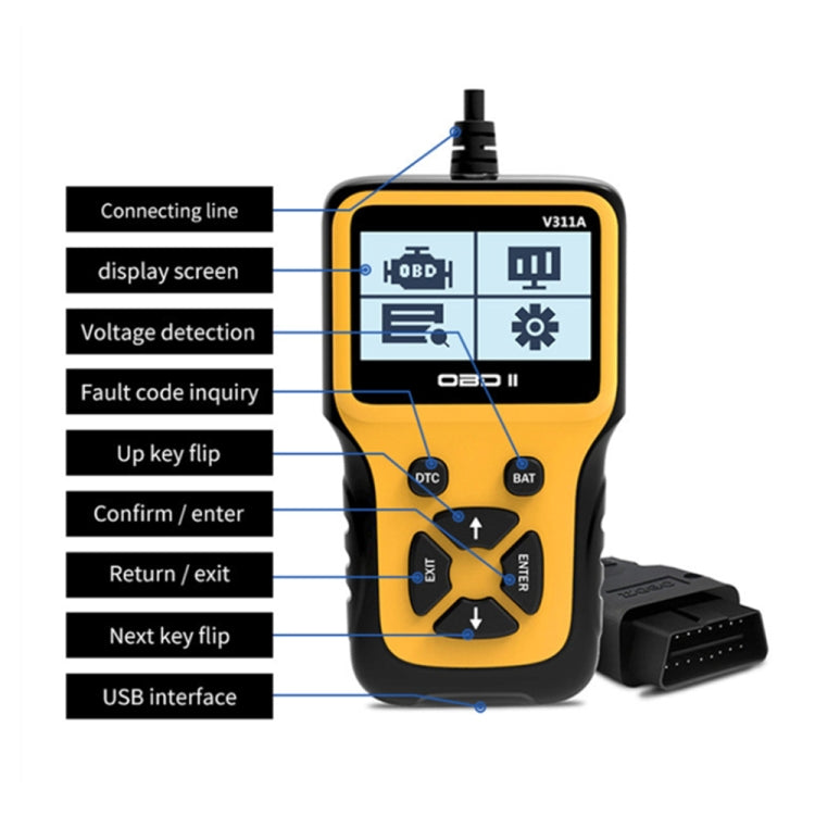 V311A Car Handheld V1.1 OBD2 Fault Detector OBD2 Diagnostic Tool - Code Readers & Scan Tools by PMC Jewellery | Online Shopping South Africa | PMC Jewellery