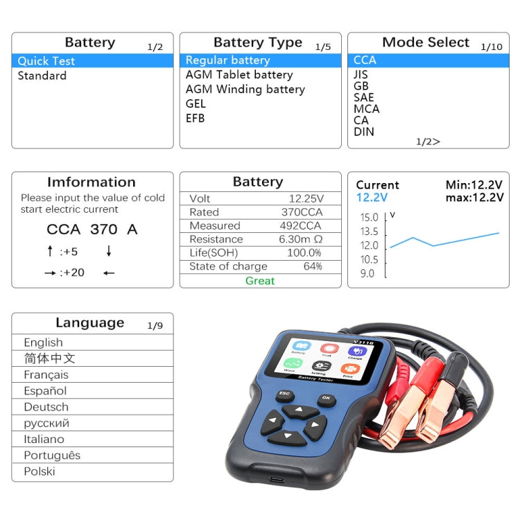 V311B Car 12V Handheld Battery Tester - Code Readers & Scan Tools by PMC Jewellery | Online Shopping South Africa | PMC Jewellery