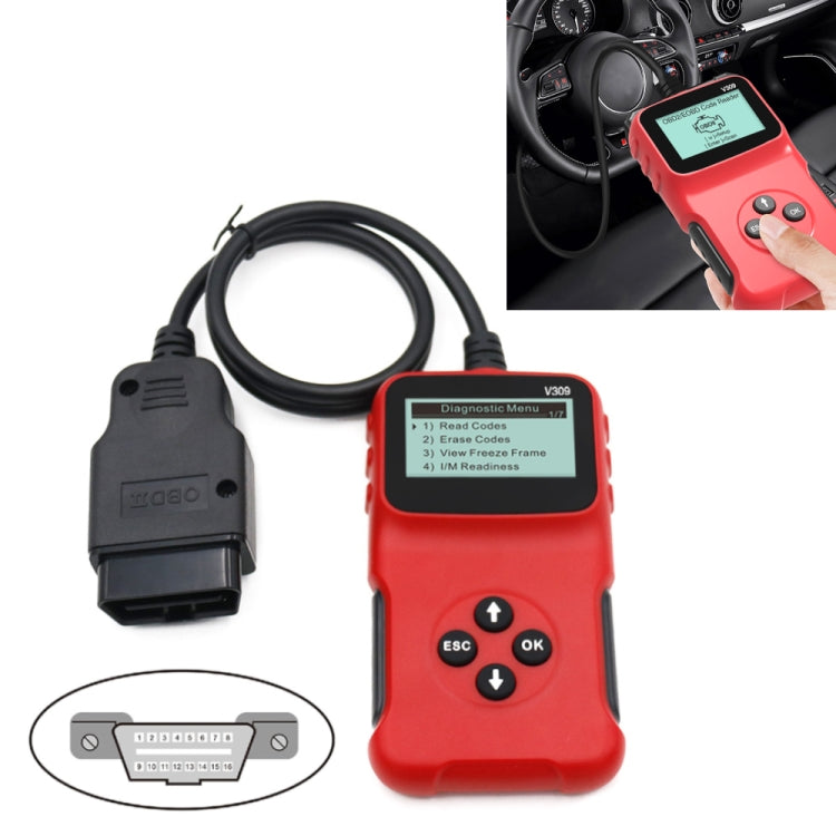 V309 Car Portable OBD2 Scanner Car Diagnostic Tool OBD 2 Automotive Scanner OBD Code Reader - Code Readers & Scan Tools by PMC Jewellery | Online Shopping South Africa | PMC Jewellery