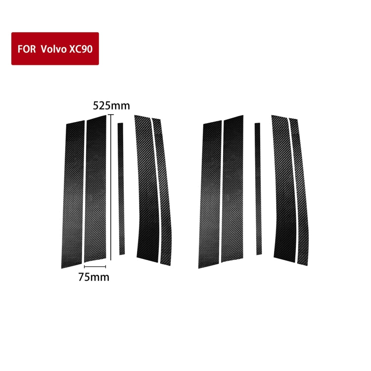 10 in 1 Car Carbon Fiber Door and Window Pillar Decorative Sticker for Volvo XC90 2003-2014, Left and Right Drive Universal - Decorative Strip by PMC Jewellery | Online Shopping South Africa | PMC Jewellery