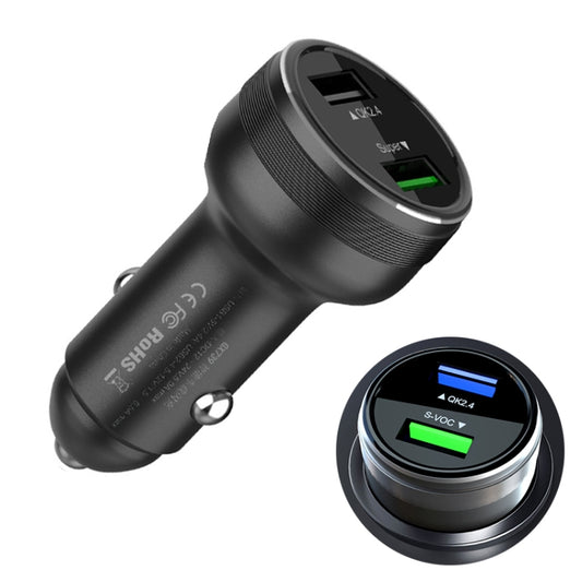 Dual USB 66W Car Flash Charger for OPPO / Huawei (Black) - Car Charger by PMC Jewellery | Online Shopping South Africa | PMC Jewellery
