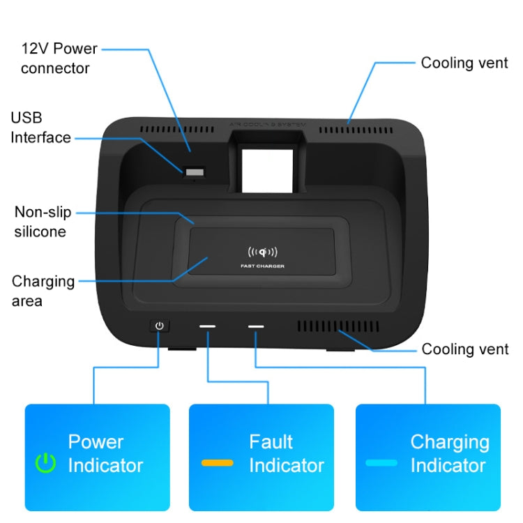 HFC-1062 Car Qi Standard Wireless Charger 10W Quick Charging for Toyota RAV4 2020-2021, Left Driving - Wireless Charging Pads by PMC Jewellery | Online Shopping South Africa | PMC Jewellery