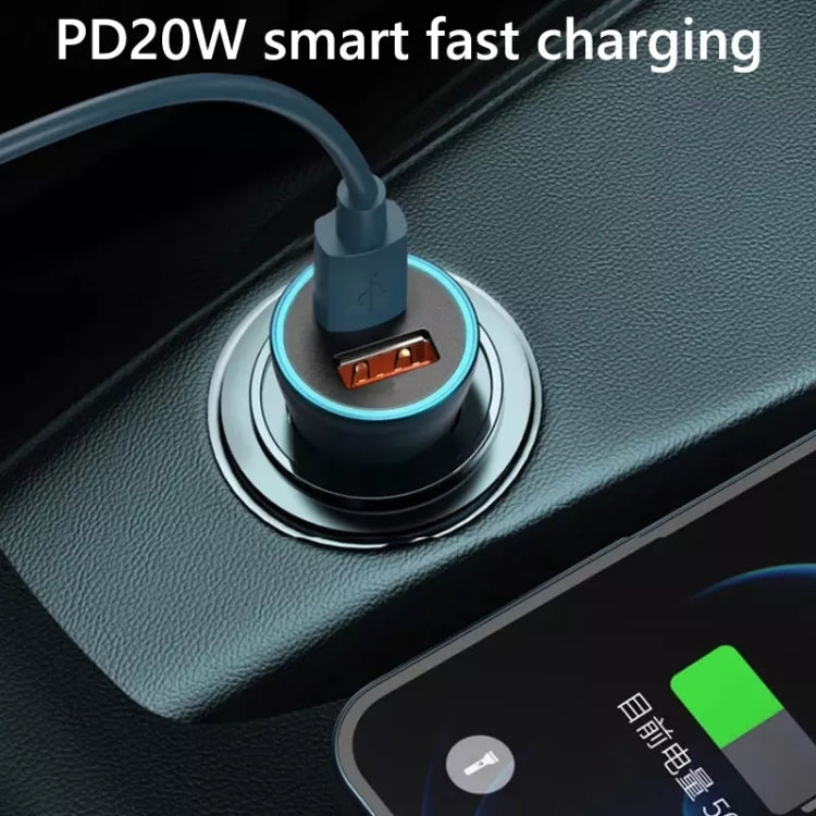 2pcs PD 20W Aluminum Alloy Dual Interface Car Fast Charger (Blue) - Car Charger by PMC Jewellery | Online Shopping South Africa | PMC Jewellery