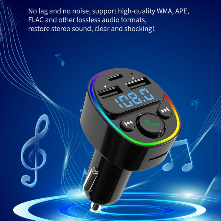 Car Bluetooth MP3 Player Audio FM Transmitter with Ambient Light - Bluetooth Car Kits by PMC Jewellery | Online Shopping South Africa | PMC Jewellery