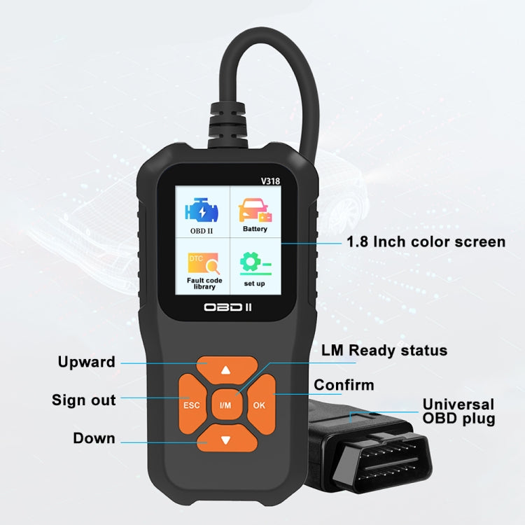 V318 Car OBD2 Color Screen Diagnostic Tool Code Reader - Code Readers & Scan Tools by PMC Jewellery | Online Shopping South Africa | PMC Jewellery