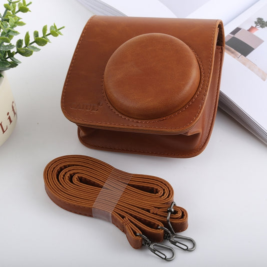 Retro Style Full Body Camera PU Leather Case Bag with Strap for FUJIFILM instax mini 9 / mini 8+ / mini 8(Brown) - Leather Bag by PMC Jewellery | Online Shopping South Africa | PMC Jewellery