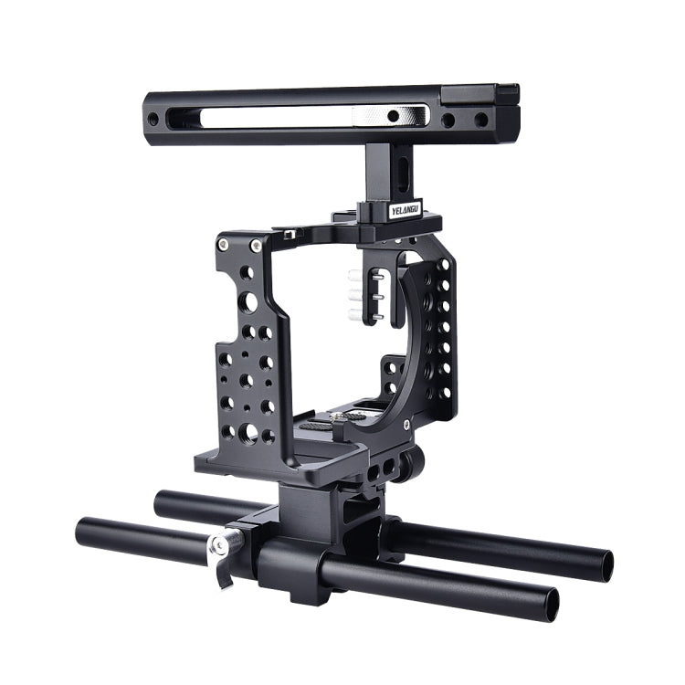 YELANGU CA7 YLG0908A-A Handle Video Camera Cage Stabilizer for  Sony A7K & A7X & A73  & A7S & A7R & A7RII & A7SII(Black) - Camera Cage by YELANGU | Online Shopping South Africa | PMC Jewellery | Buy Now Pay Later Mobicred