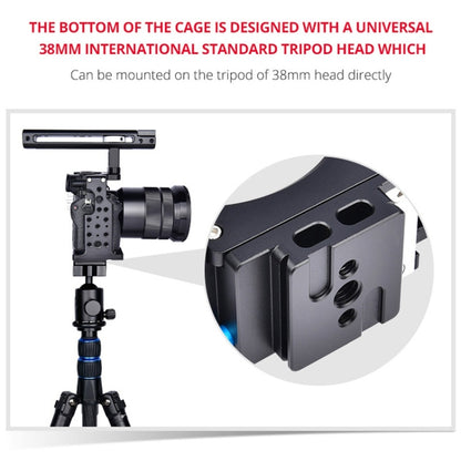 YELANGU CA7 YLG0908A-A Handle Video Camera Cage Stabilizer for  Sony A7K & A7X & A73  & A7S & A7R & A7RII & A7SII(Black) - Camera Cage by YELANGU | Online Shopping South Africa | PMC Jewellery | Buy Now Pay Later Mobicred