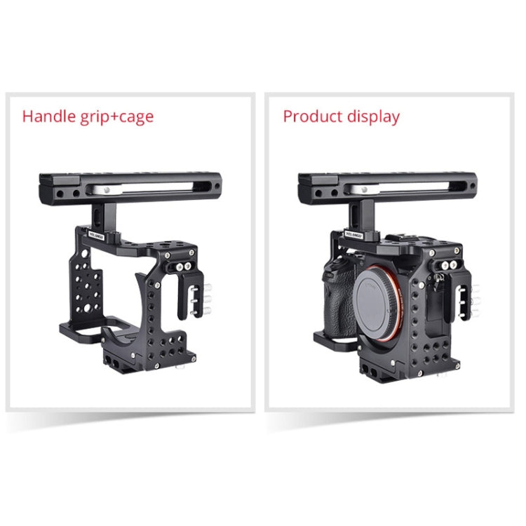 YELANGU CA7 YLG0908A-A Handle Video Camera Cage Stabilizer for  Sony A7K & A7X & A73  & A7S & A7R & A7RII & A7SII(Black) - Camera Cage by YELANGU | Online Shopping South Africa | PMC Jewellery | Buy Now Pay Later Mobicred