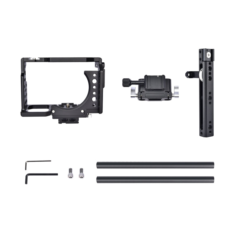 YELANGU CA7 YLG0908A-A Handle Video Camera Cage Stabilizer for  Sony A7K & A7X & A73  & A7S & A7R & A7RII & A7SII(Black) - Camera Cage by YELANGU | Online Shopping South Africa | PMC Jewellery | Buy Now Pay Later Mobicred