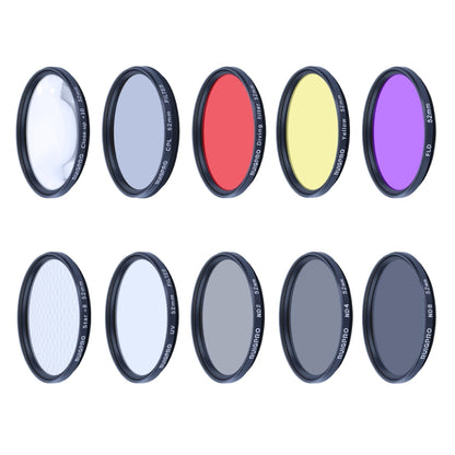 RUIGPRO for GoPro HERO10 Black / HERO9 Black Professional 52mm 52mm 10 in 1 UV+ND2+ND4+ND8+Star 8+ +CPL+Yellow/Red/Purple+10X Close-up Lens Filter with Filter Adapter Ring & Lens Cap - Lens Filter by RUIGPRO | Online Shopping South Africa | PMC Jewellery