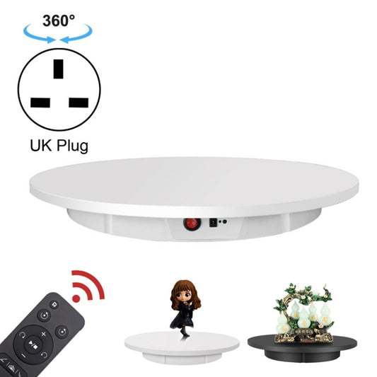 60cm Electric Rotating Display Stand Props Turntable, Load: 100kg, Plug-in Power, UK Plug(White) -  by PMC Jewellery | Online Shopping South Africa | PMC Jewellery