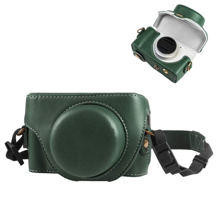 For Sony ZV-1F Vlog Camera Full Body Leather Camera Case Bag with Strap (Green) - Leather Bag by PMC Jewellery | Online Shopping South Africa | PMC Jewellery