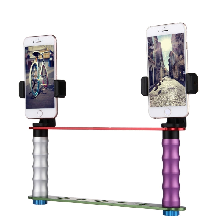 Smartphone Live Broadcast Bracket Dual Hand-held Selfie Mount Kits with 2x Phone Clips, For iPhone, Galaxy, Huawei, Xiaomi, HTC, Sony, Google and other Smartphones - Selfie Sticks by PMC Jewellery | Online Shopping South Africa | PMC Jewellery