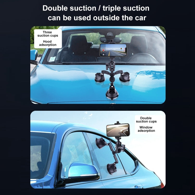 Tri-leg Suction Cup Articulating Friction Magic Arm Phone Clamp Mount (Black) - Holder by PMC Jewellery | Online Shopping South Africa | PMC Jewellery