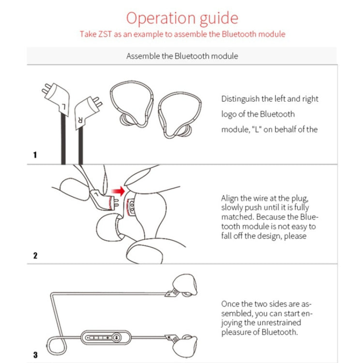 KZ A High Fidelity Stereo Bluetooth Upgrade Cable for KZ ZS3 / ZS4 / ZS5 / ZS6 / ZSA Earphones - Cable & Splitter by KZ | Online Shopping South Africa | PMC Jewellery