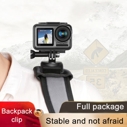 RUIGPRO Hook and Loop Fastener Backpack Rec-Mounts Clip Clamp Mount with Screw for GoPro HERO9 Black / HERO8 Black /7 /6 /5 /5 Session /4 Session /4 /3+ /3 /2 /1, DJI Osmo Action, Xiaoyi and Other Action Cameras(Black) -  by RUIGPRO | Online Shopping South Africa | PMC Jewellery