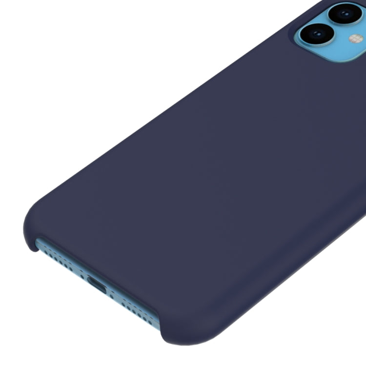 For iPhone 11 Solid Color Liquid Silicone Shockproof Case (Navy Blue) - iPhone 11 Cases by PMC Jewellery | Online Shopping South Africa | PMC Jewellery