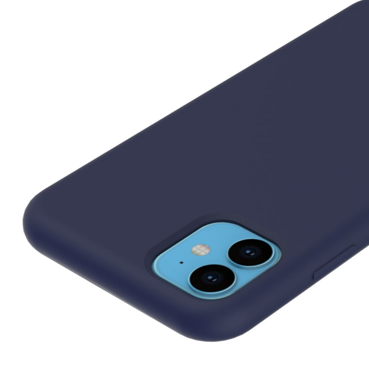 For iPhone 11 Solid Color Liquid Silicone Shockproof Case (Dark Blue) - iPhone 11 Cases by PMC Jewellery | Online Shopping South Africa | PMC Jewellery