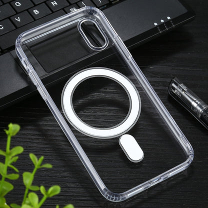 For iPhone XS Max Magsafe Case Simple Magnetic Ring All-inclusive Clear Crystal Acrylic PC +TPU Shockproof Case(Transparent) - More iPhone Cases by PMC Jewellery | Online Shopping South Africa | PMC Jewellery