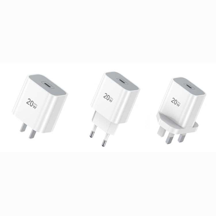 TOTUDESIGN HY034 Glory Series 20W Type-C / USB-C Fast Charging Travel Charger Power Adapter, EU Plug(White) - USB Charger by TOTUDESIGN | Online Shopping South Africa | PMC Jewellery